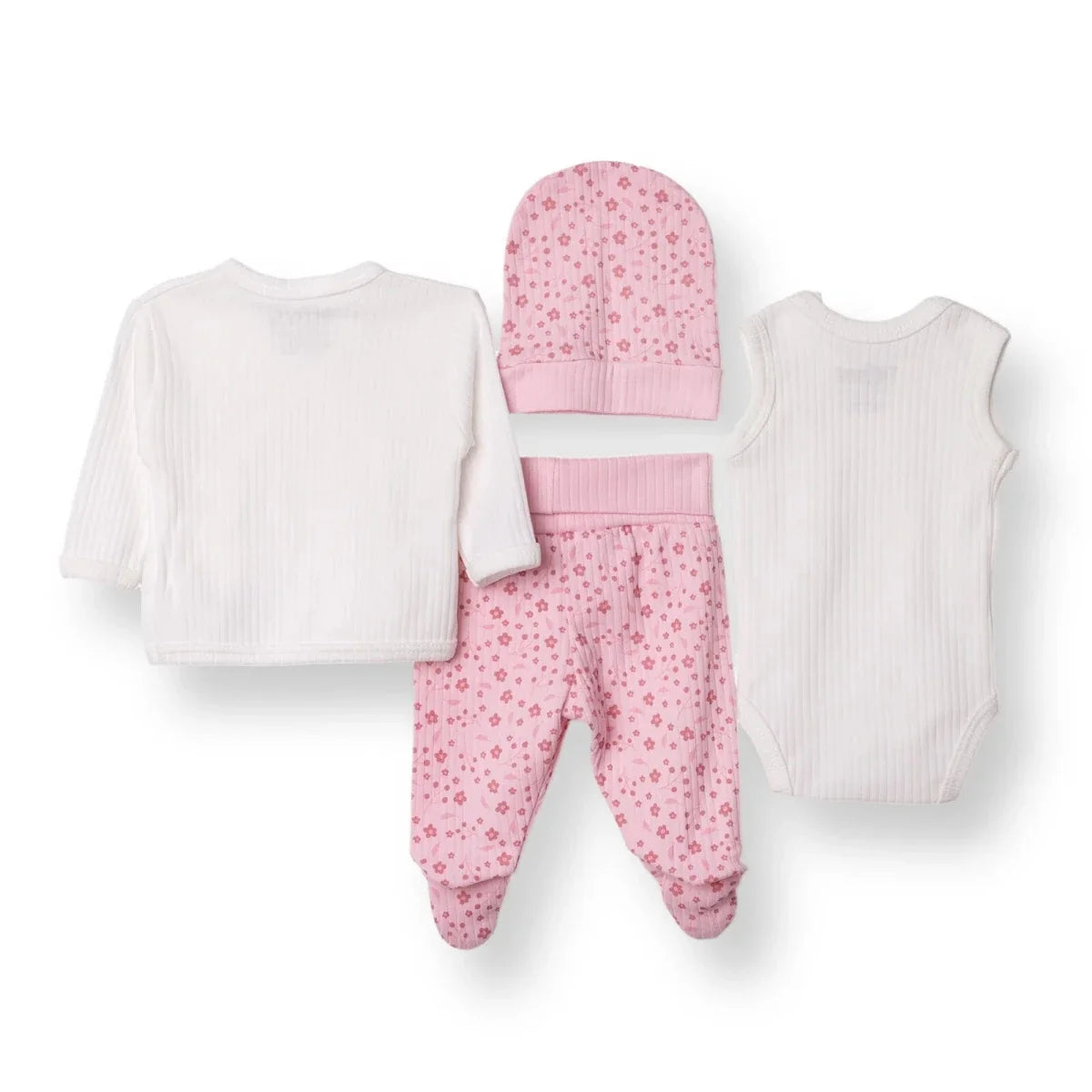 Tiffany 100% Cotton Tiny Baby Set - Ecru