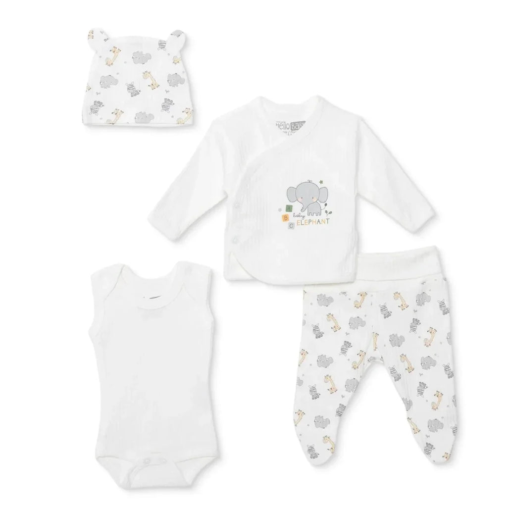 HelloBaby 100% Cotton Tiny Baby Set  - Ecru