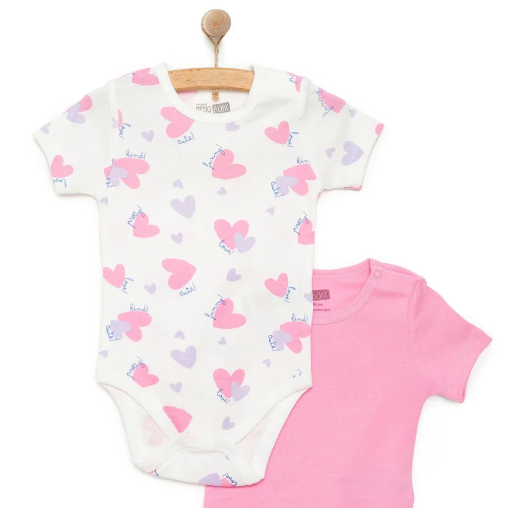HelloBaby 2-Pack Short Sleeve Bodysuits Girls - Purple