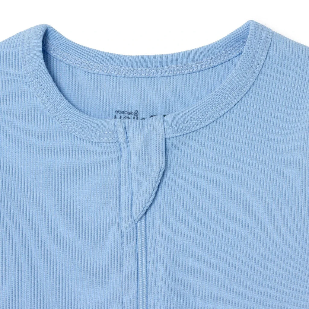HelloBaby Boys Footed Sleepsuit Zip Fastening Crew Neck Full Length Long Sleeve - Blue