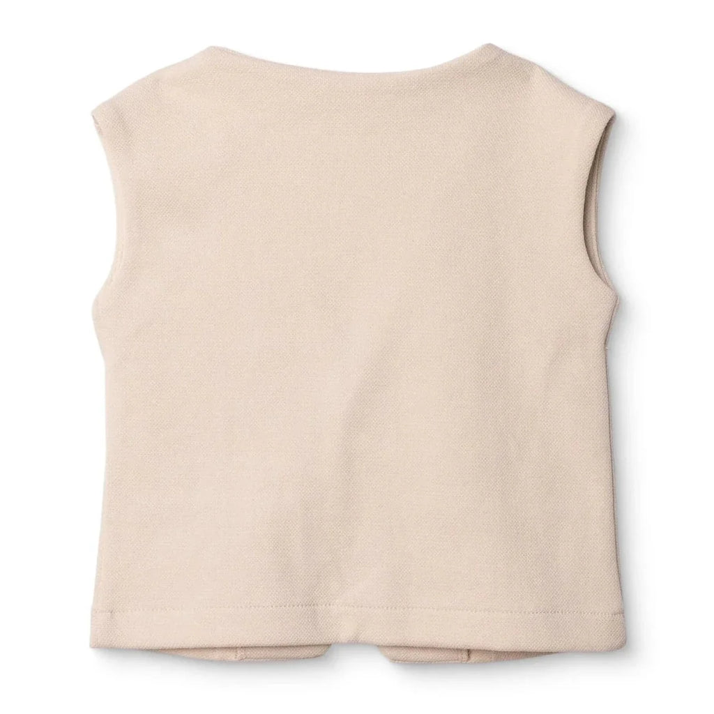HelloBaby Boys Waistcoat Buttoned Smart Line V-Neck Sleeveless - Ecru