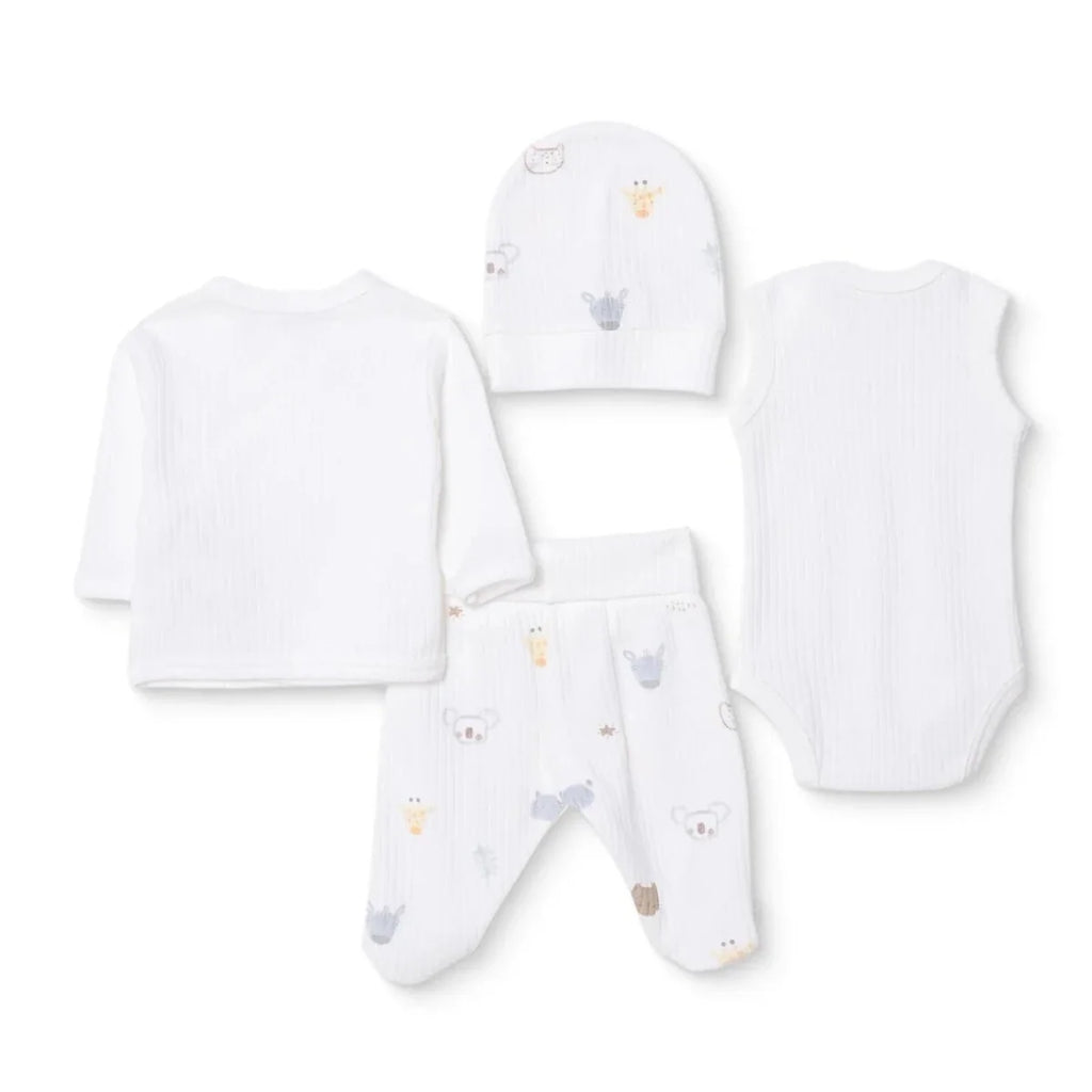 Tiffany 100% Cotton Tiny Baby Set - Ecru