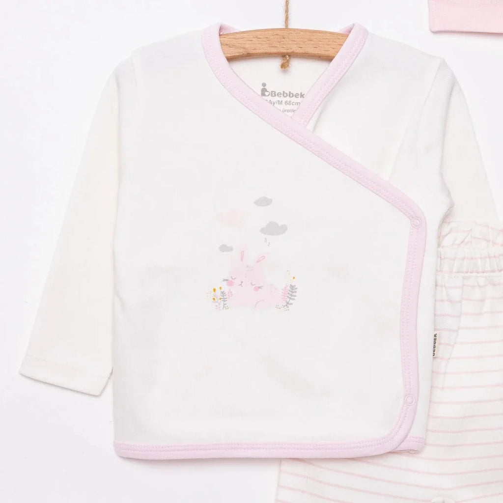 Bebbek Girls Vest Hat & Footed Bottom Set Peter Pan Collar - Ecru
