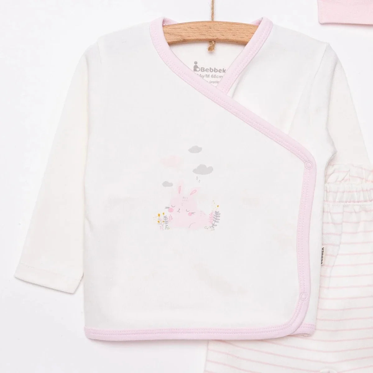 Bebbek Girls Vest Hat & Footed Bottom Set Peter Pan Collar - Ecru