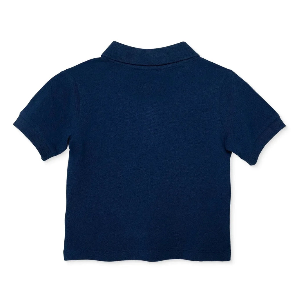 HelloBaby Boys T-shirt Buttoned Smart Line Polo Collar Short Sleeve - Navy Blue