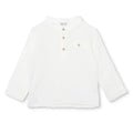 HelloBaby Boys Shirt Buttoned Little Sailor Mandarin Collar Long Sleeve - Ecru