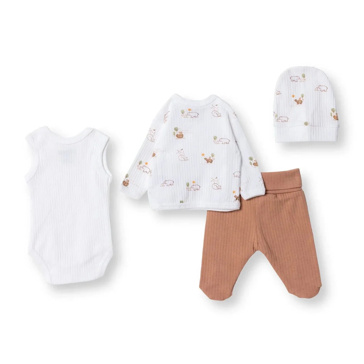 Tiffany 100% Cotton Tiny Baby Set - Ecru