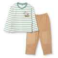 HelloBaby Boys T-Shirt & Trousers Set Vehicle Print Little Car Crew Neck Full Length Long Sleeve - Green Printed