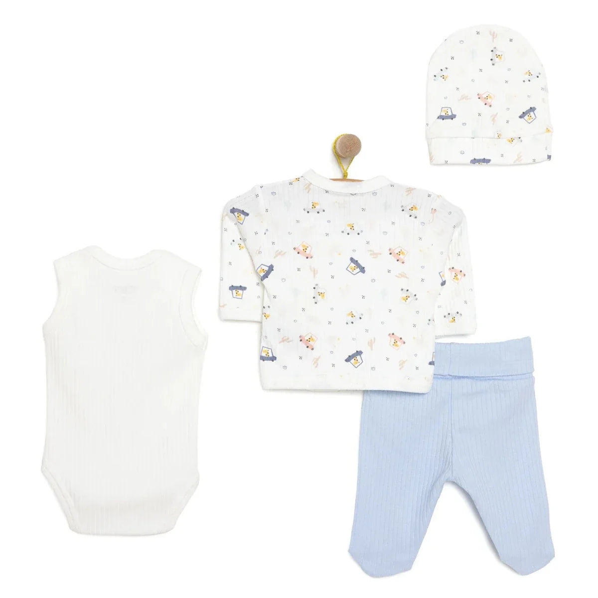 Tiffany 100% Cotton Tiny Baby Set - Ecru