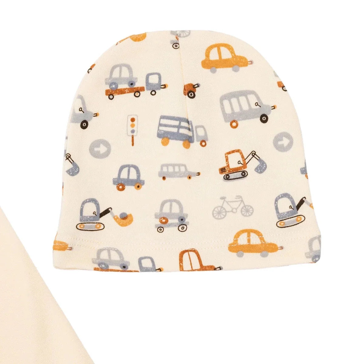 HelloBaby Boys Body-Footed Bottom-Hat Vehicles - Ecru