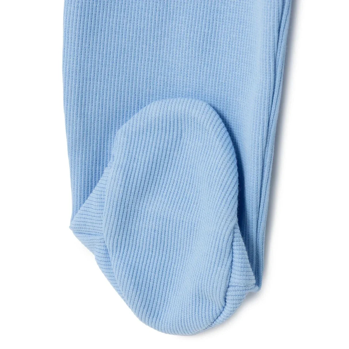 HelloBaby Boys Footed Sleepsuit Zip Fastening Crew Neck Full Length Long Sleeve - Blue