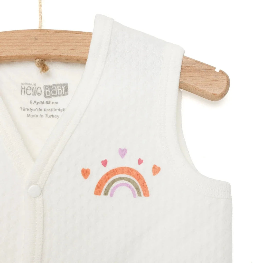 HelloBaby Girl Quilted Vest - Ecru