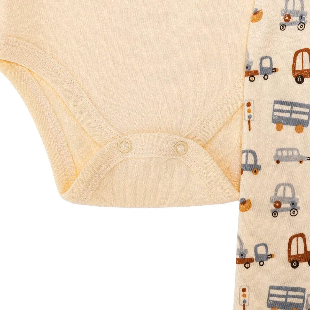 HelloBaby Boys Body-Footed Bottom-Hat Vehicles - Ecru