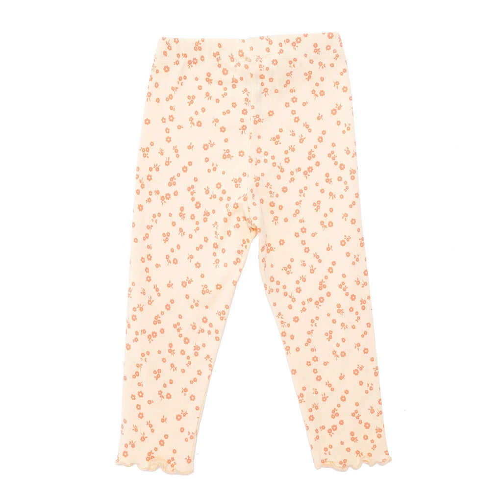 HelloBaby Basic Girl Flowers Patterns Leggings - Light Yellow