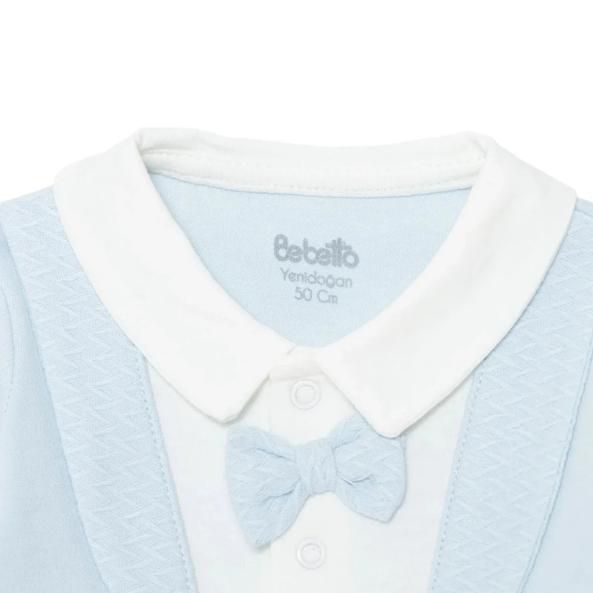 Bebetto Boys 5-Piece Newborn Hospital Set Snap Fastening Little Boss Shirt Collar Full Length Long S - Blue