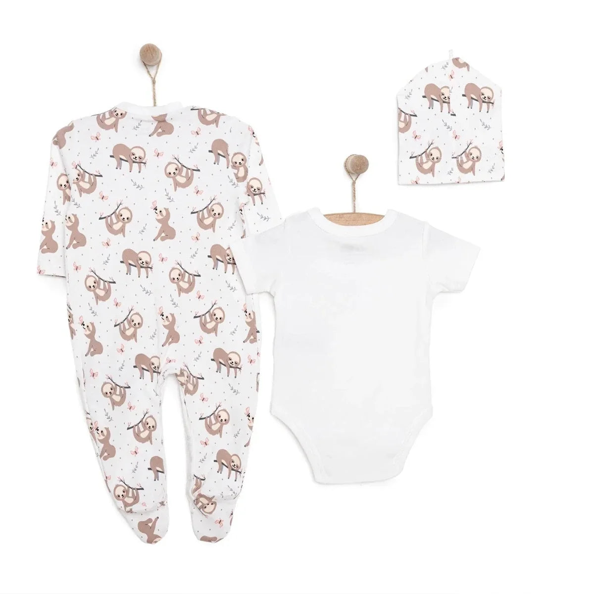 HelloBaby Girl Jumpsuit-Body-Hat - Ecru