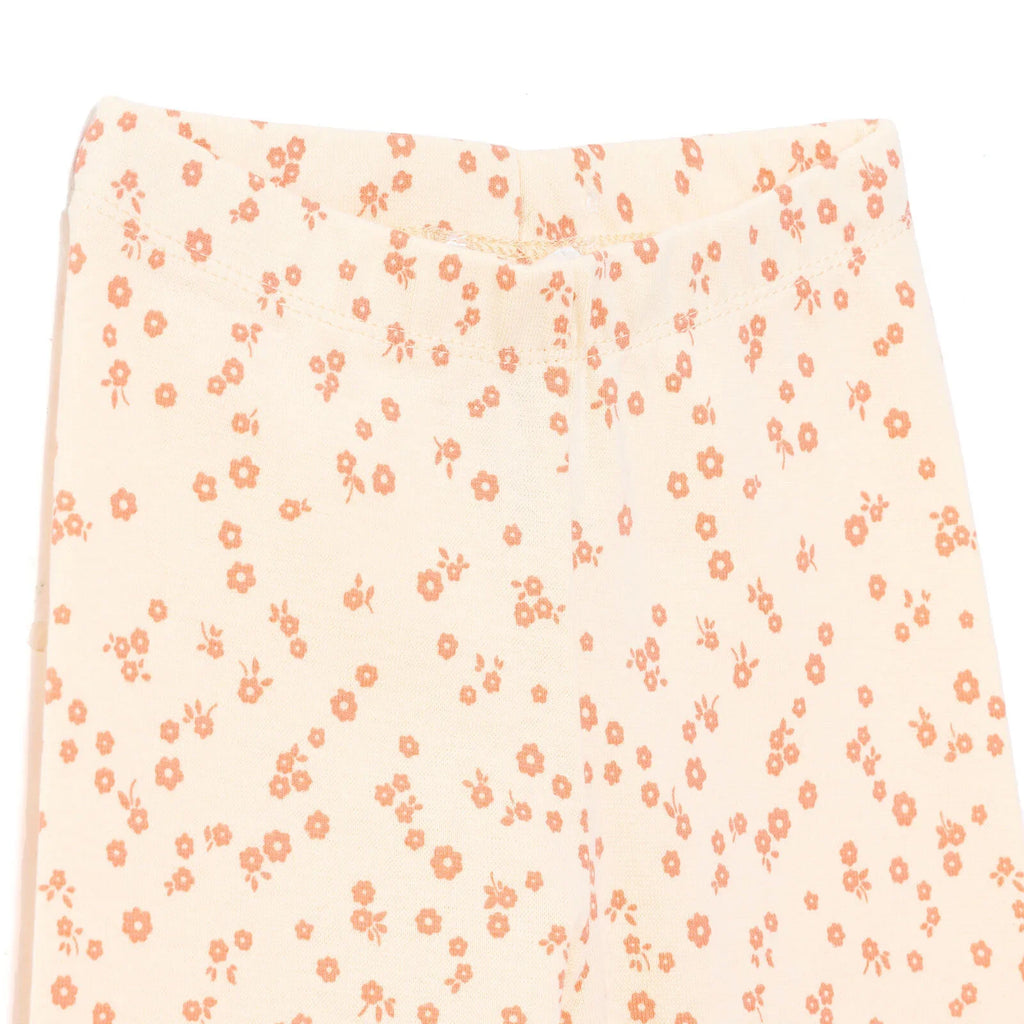 HelloBaby Basic Girl Flowers Patterns Leggings - Light Yellow