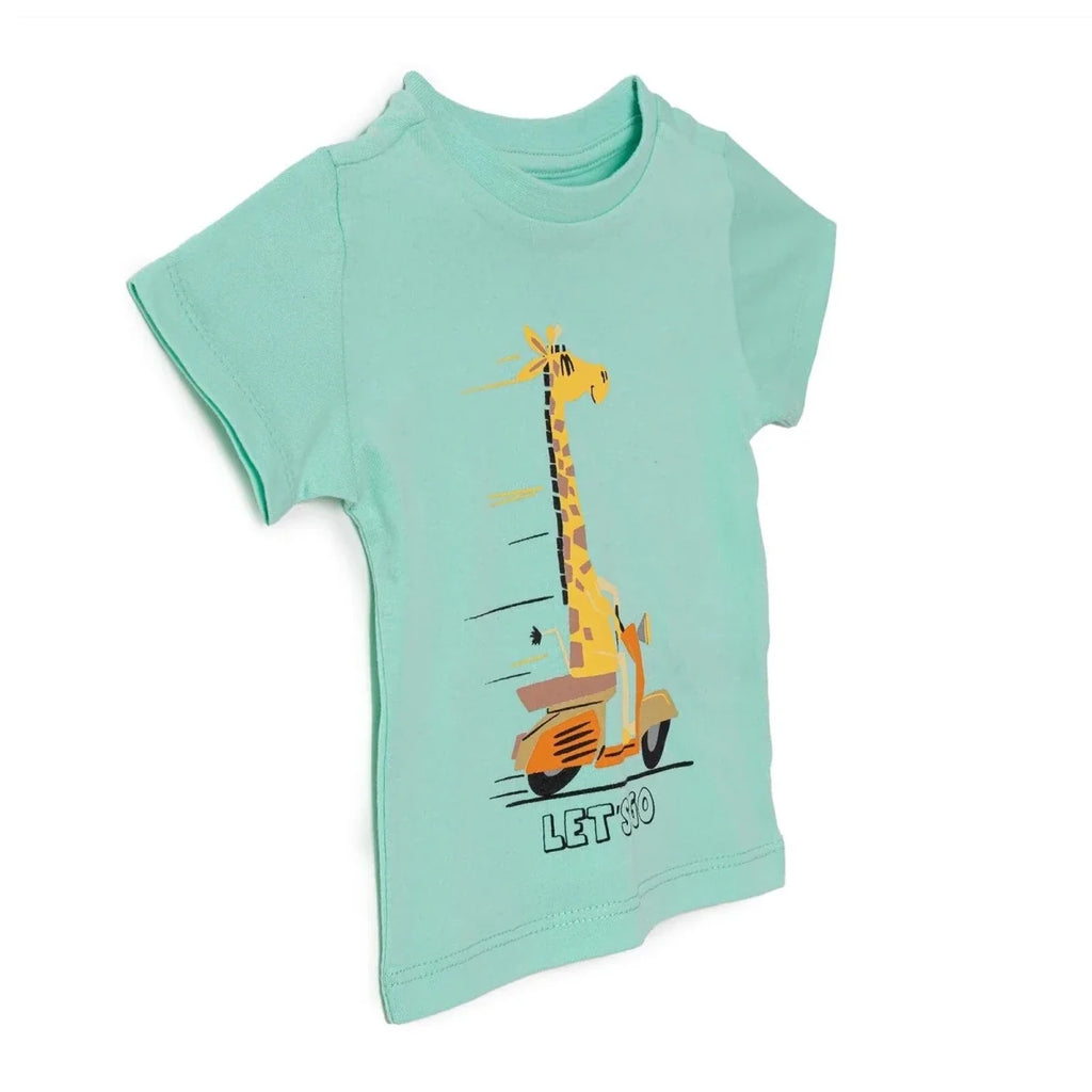 HelloBaby Boys T-shirt Animal Print Crew Neck Short Sleeve - Multicolour