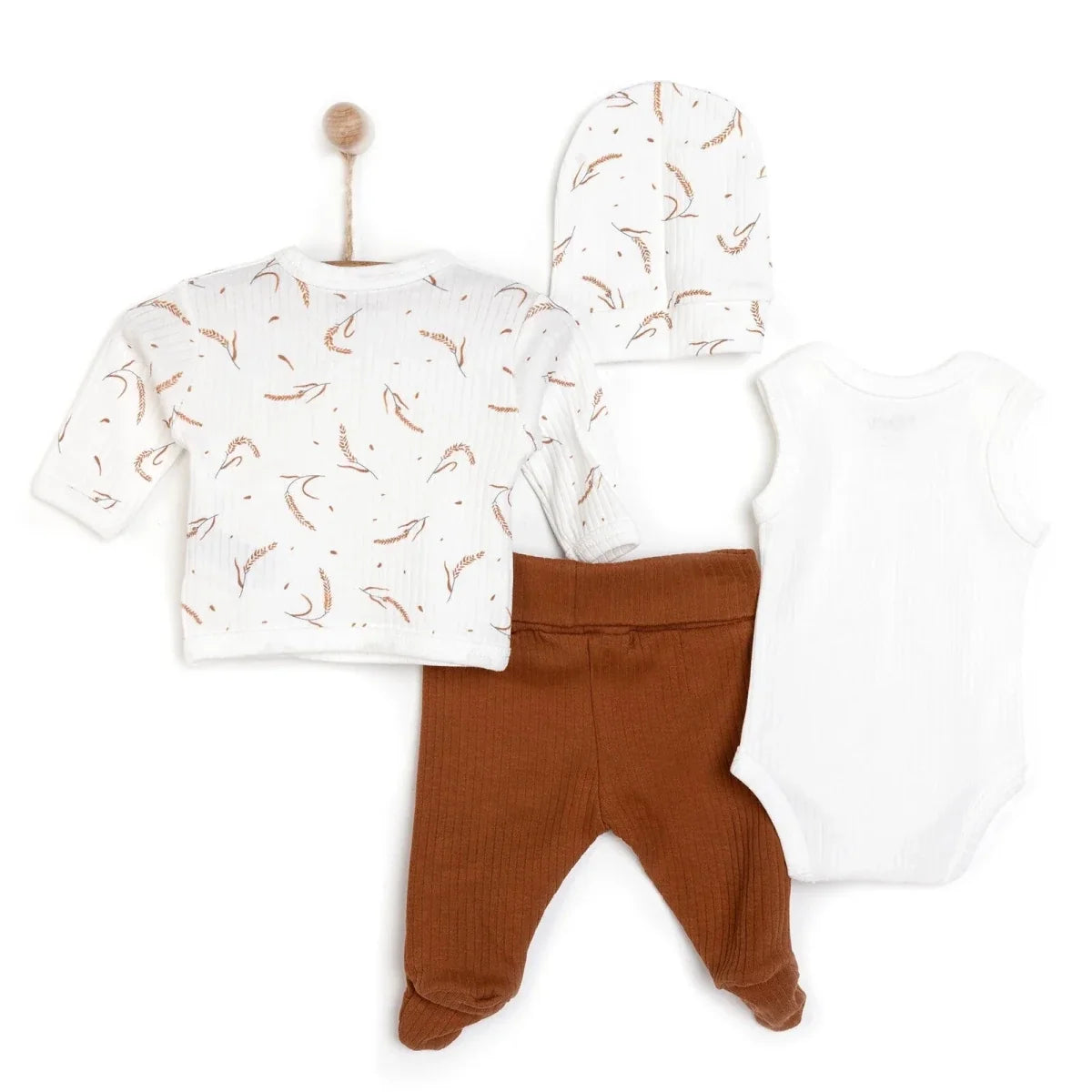 Tiffany 100% Cotton Tiny Baby Set - Ecru