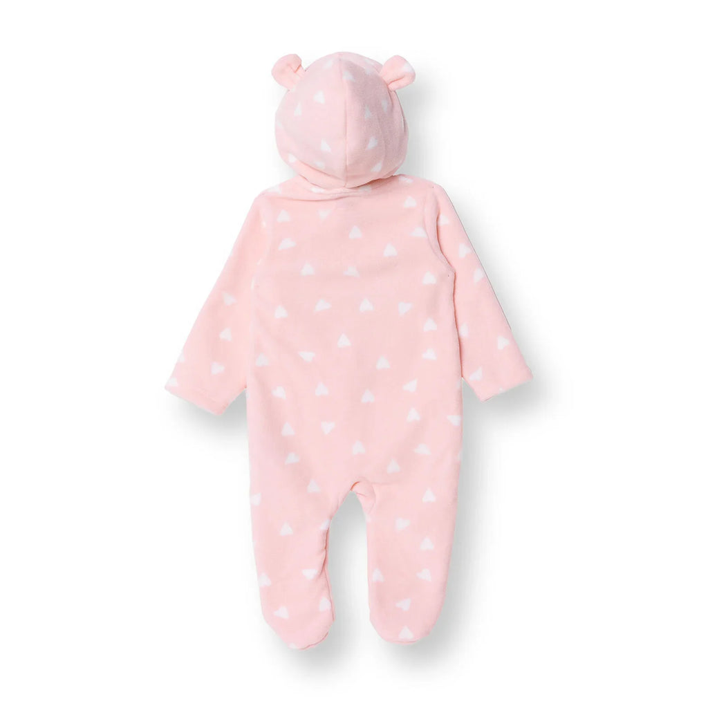 HelloBaby Newborn Polar Footed Jumpsuit - Pink Printed