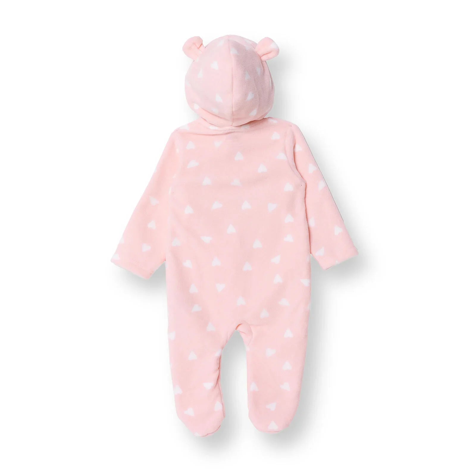 HelloBaby Newborn Polar Footed Jumpsuit - Pink Printed