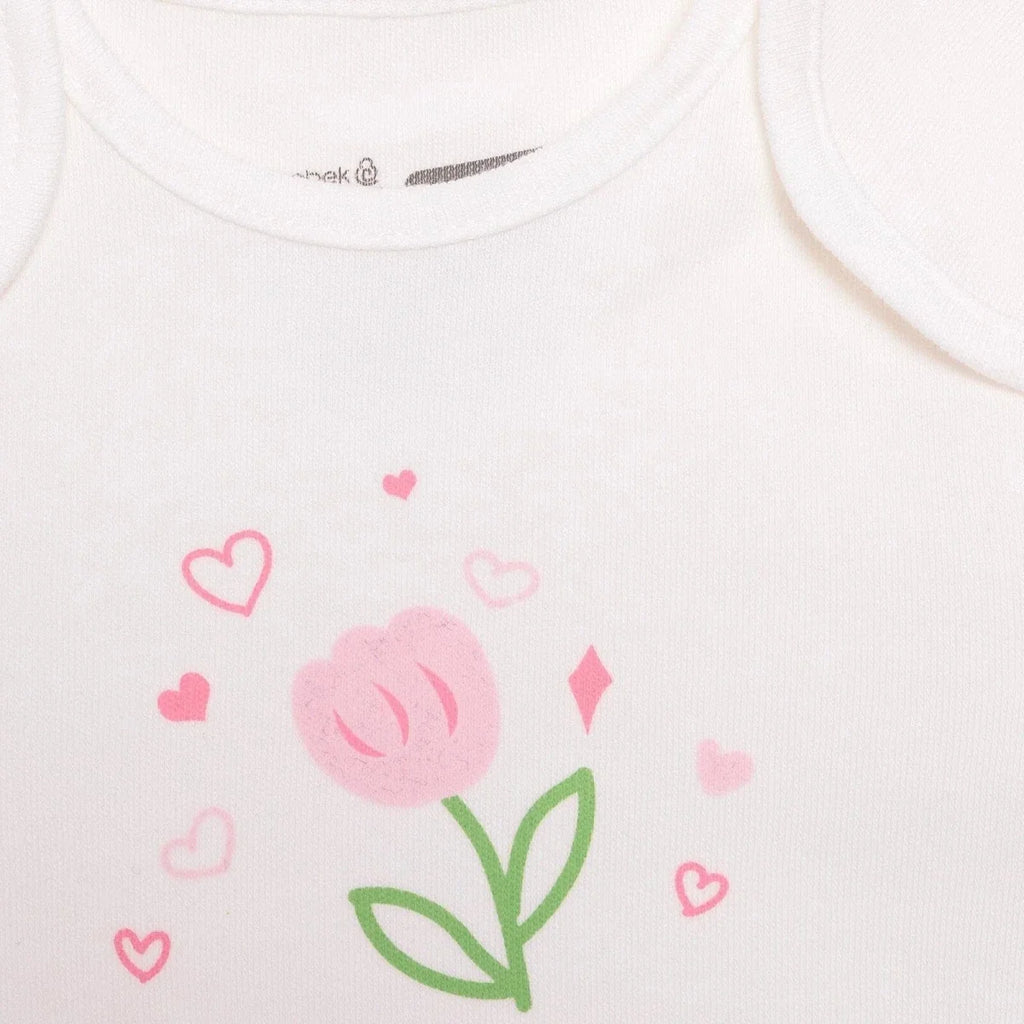 HelloBaby Girls Body-Footed Bottom-Hat Flower - Ecru