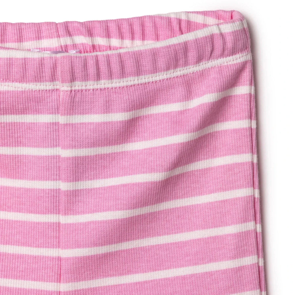 HelloBaby Girls Blouse & Leggings Set Heart Print Ditsy Flower Crew Neck Full Length Short Sleeve - Pink
