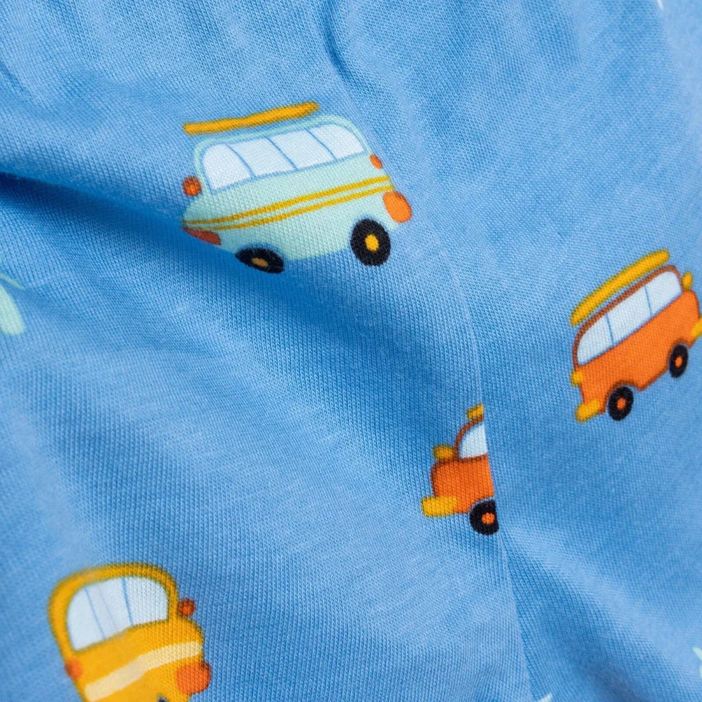 HelloBaby Boys Short Sleeve Pyjamas Set Vehicles with Buttons Peter-Pan Collar Short Leg Short Sleev - Blue