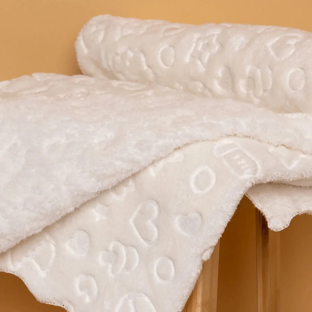 Little Dreams Unisex Plush Blankets - Ecru