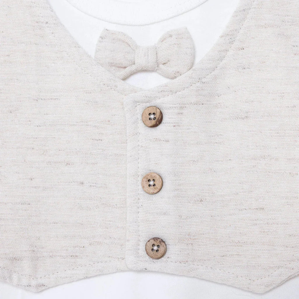 HelloBaby Boys Ceremony Muslin Outfit - Beige