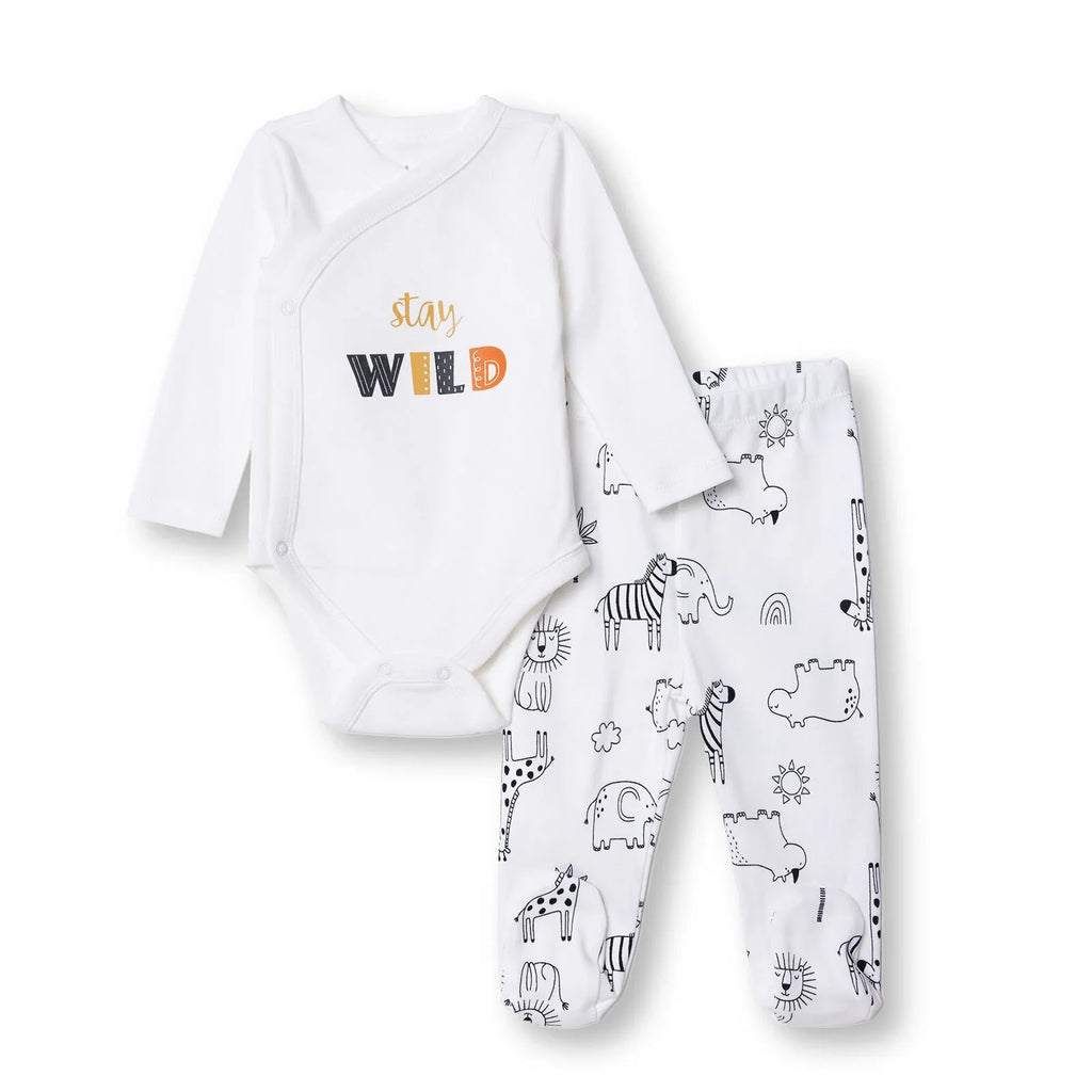 HelloBaby Newborn Body Footed Bottom - Ecru