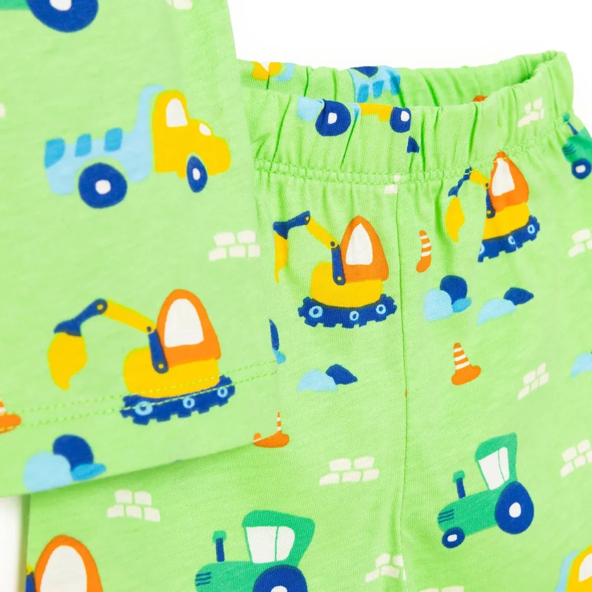 HelloBaby Boys Short Sleeve Pyjamas Set Vehicles Crew Neck Short Leg Short Sleeve - Petrol Green