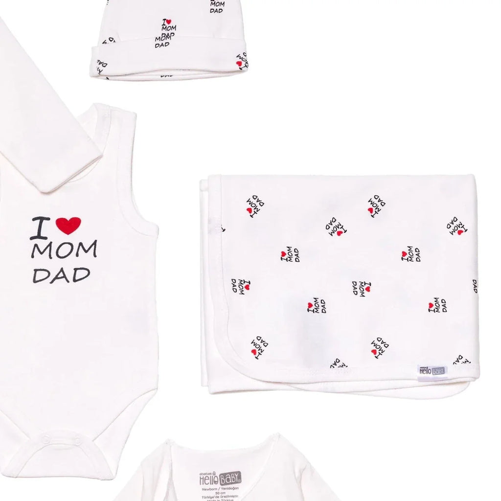 HelloBaby Unisex 100% Cotton 10-Piece Hospital Gift Set - Ecru