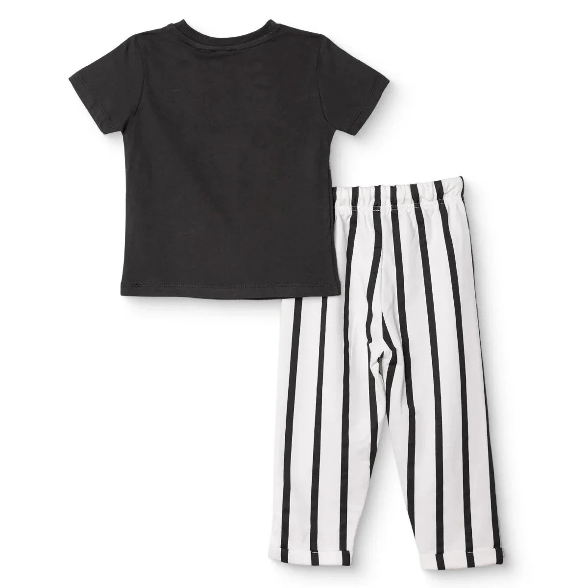 HelloBaby Boys T-Shirt & Trousers Set Bear Print Cool Boy Crew Neck Full Length Short Sleeve - Anthracite