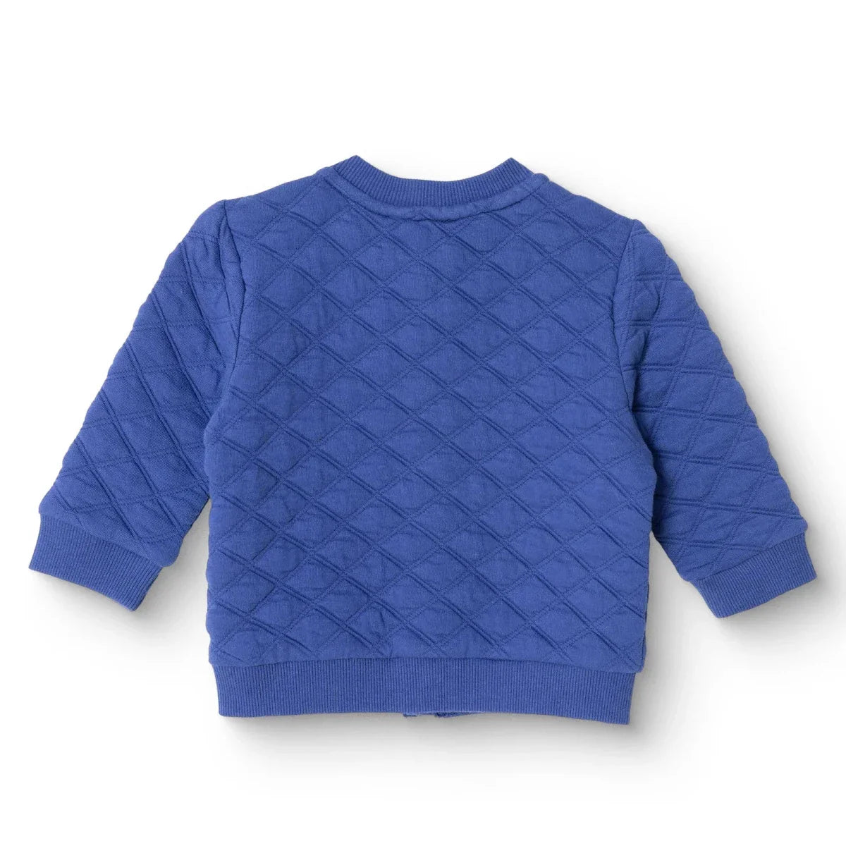 HelloBaby Boys Quilted Cardigan Nautical Print Zip Fastening Little Sailor Crew Neck Long Sleeve - Navy Blue