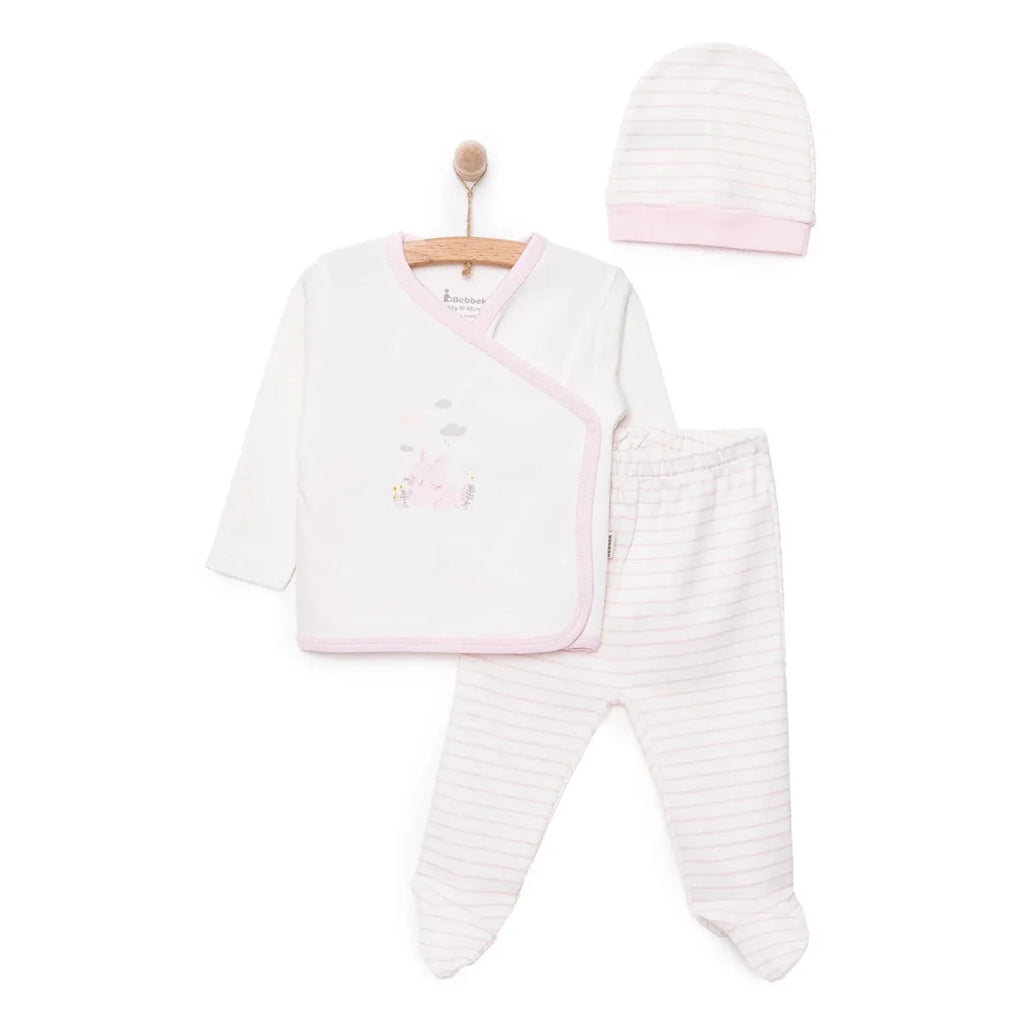 Bebbek Girls Vest Hat & Footed Bottom Set Peter Pan Collar - Ecru