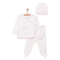 Bebbek Girls Vest Hat & Footed Bottom Set Peter Pan Collar - Ecru