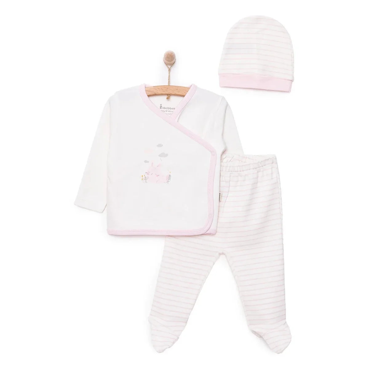 Bebbek Girls Vest Hat & Footed Bottom Set Peter Pan Collar - Ecru