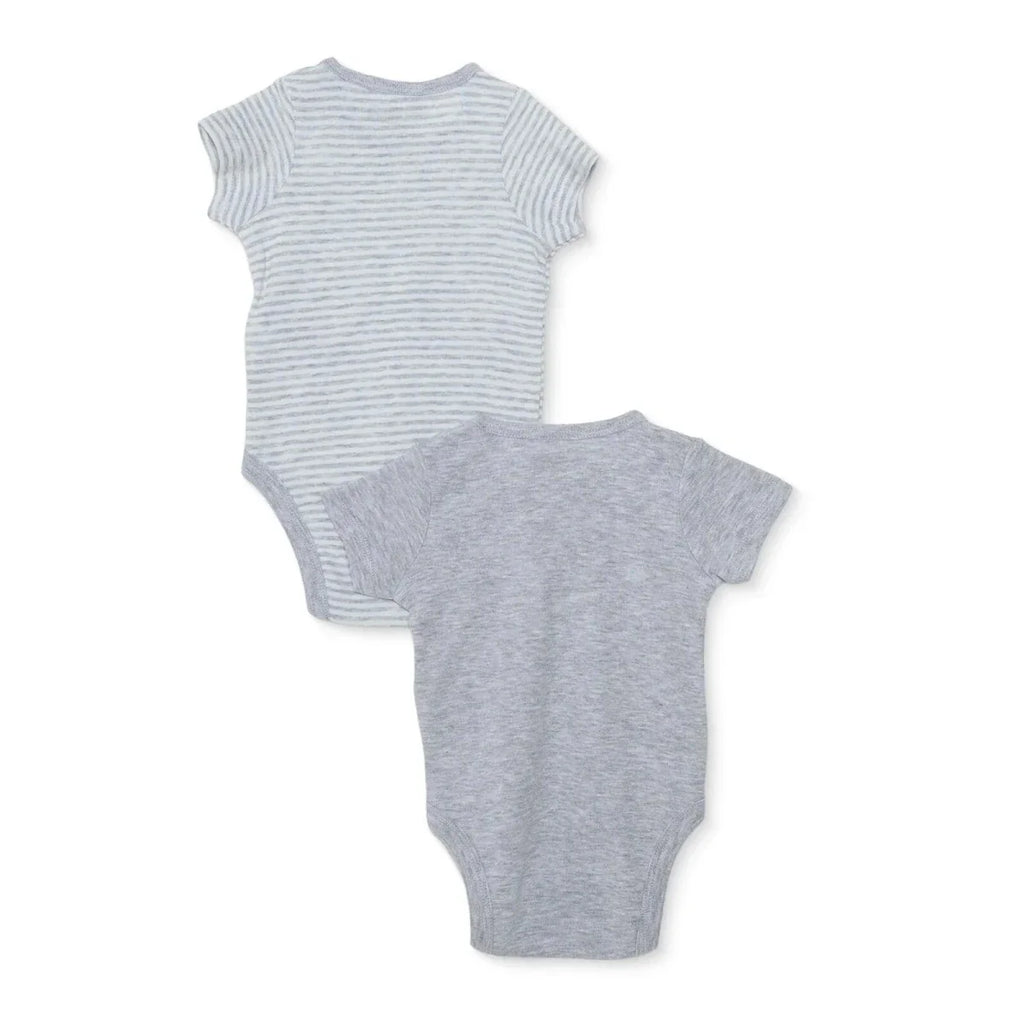 HelloBaby Boys Pack of 2 Short-Sleeve Bodysuits - Grey