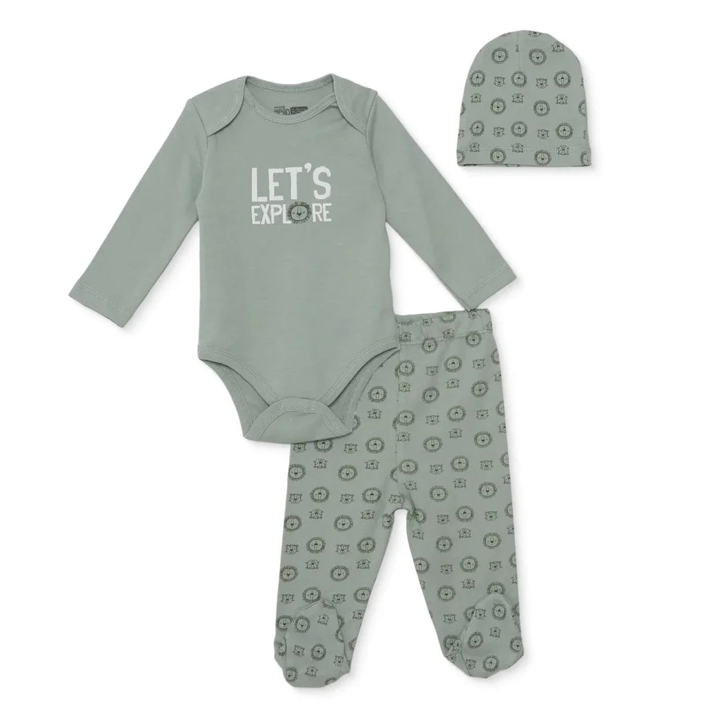 HelloBaby Boys Body-Footed Bottom-Hat Animal - Green
