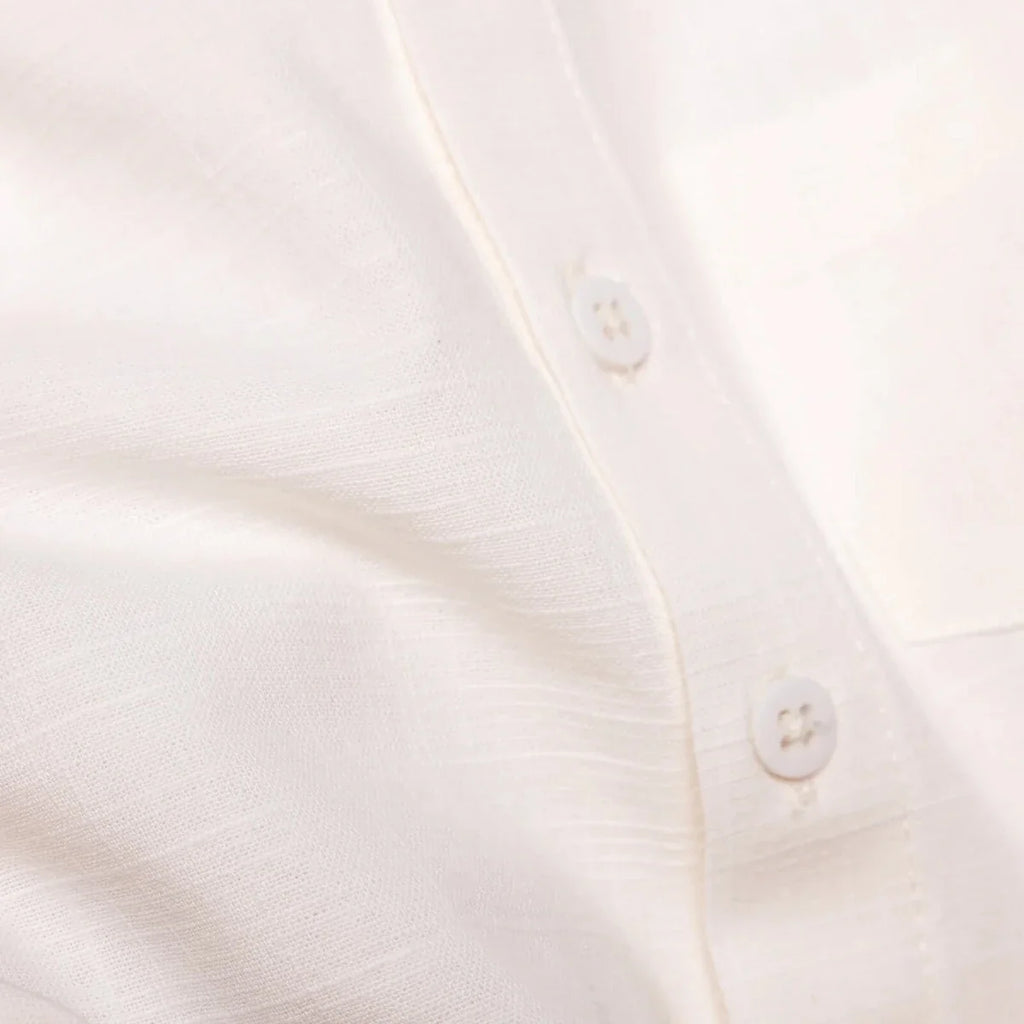 HelloBaby Boys Shirt & Shorts Set Buttoned Smart Line Mandarin Collar Above the Knee Short Sleeve - White