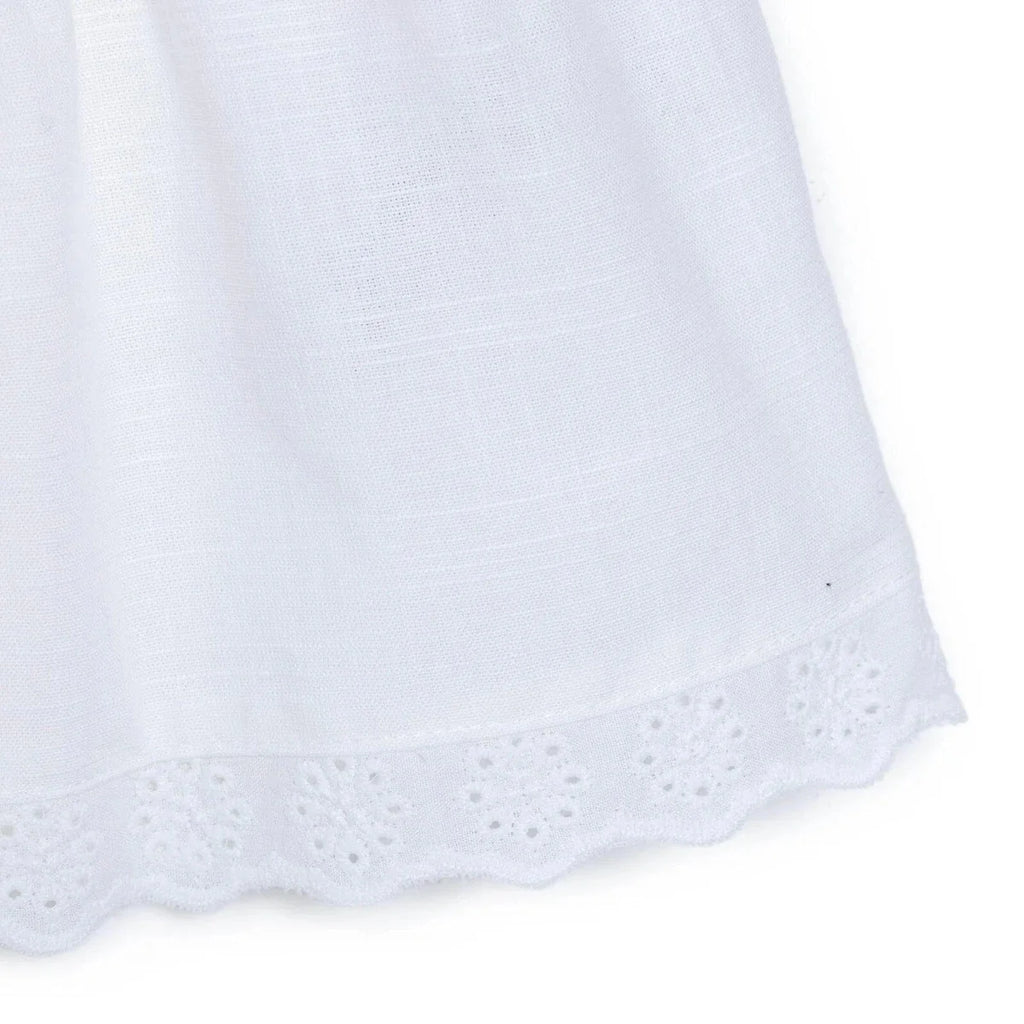 HelloBaby Girls Dress Buttoned Berry Belle Crew Neck Short Sleeve - Ecru