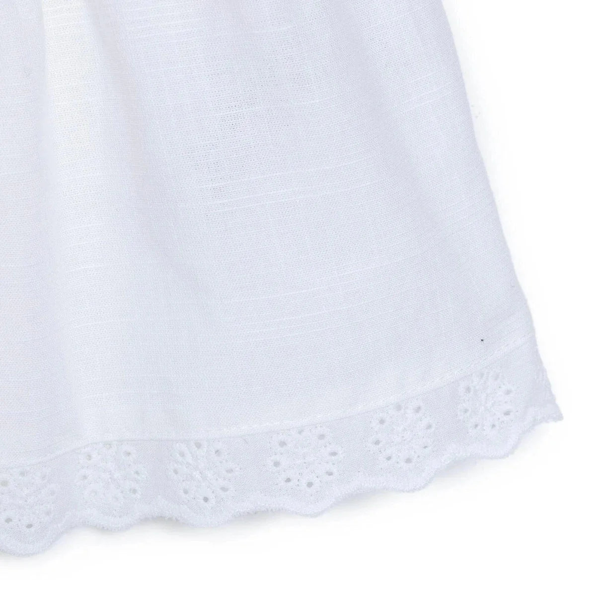 HelloBaby Girls Dress Buttoned Berry Belle Crew Neck Short Sleeve - Ecru
