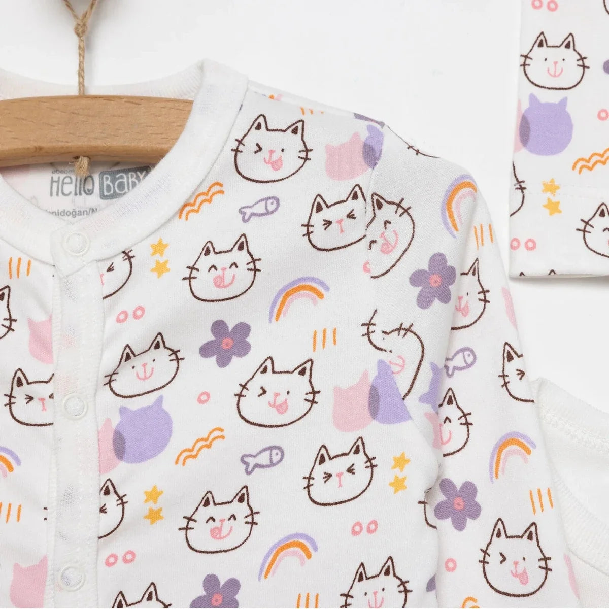 Baby Girl Sleepsuit Bodysuit & Hat Set - Ecru