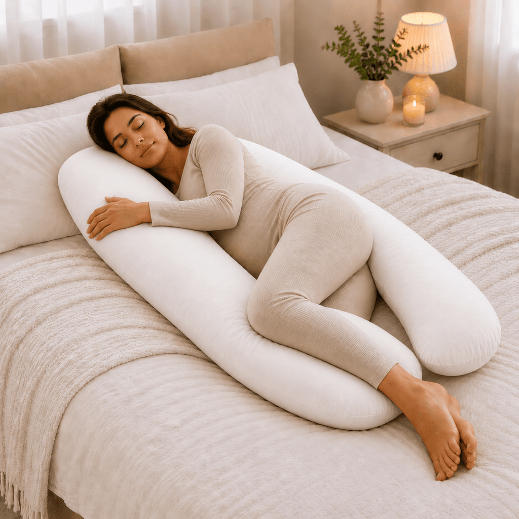 9 ft Maternity Pregnancy Pillow With Case - White