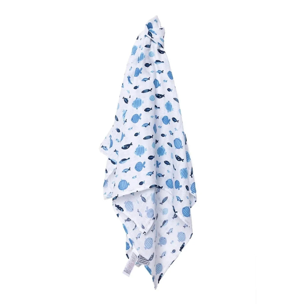 Mollia Unisex 100% Cotton Muslin Blanket 80x100 cm - Blue