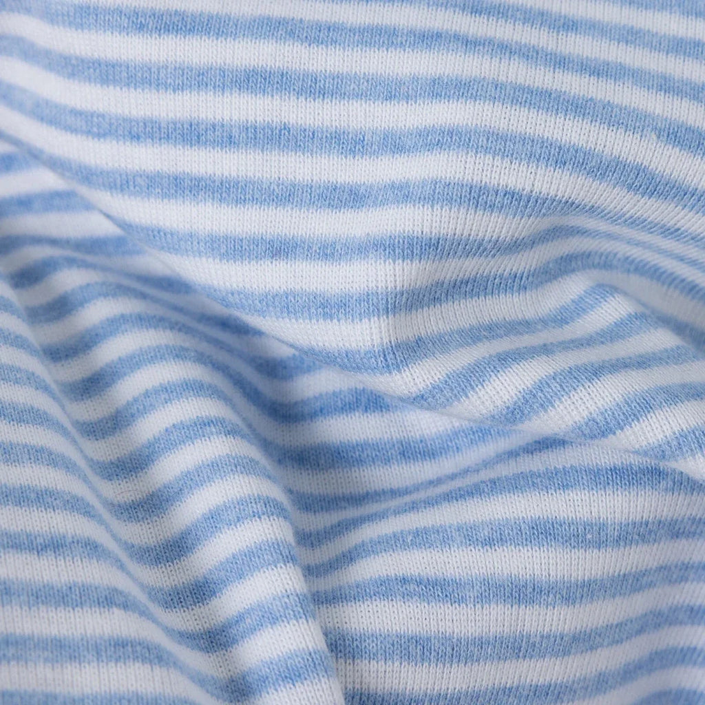 HelloBaby Boys 2-Pack Short Sleeve Bodysuits Striped with Poppers Envelope Neck Short Sleeve - Light Blue
