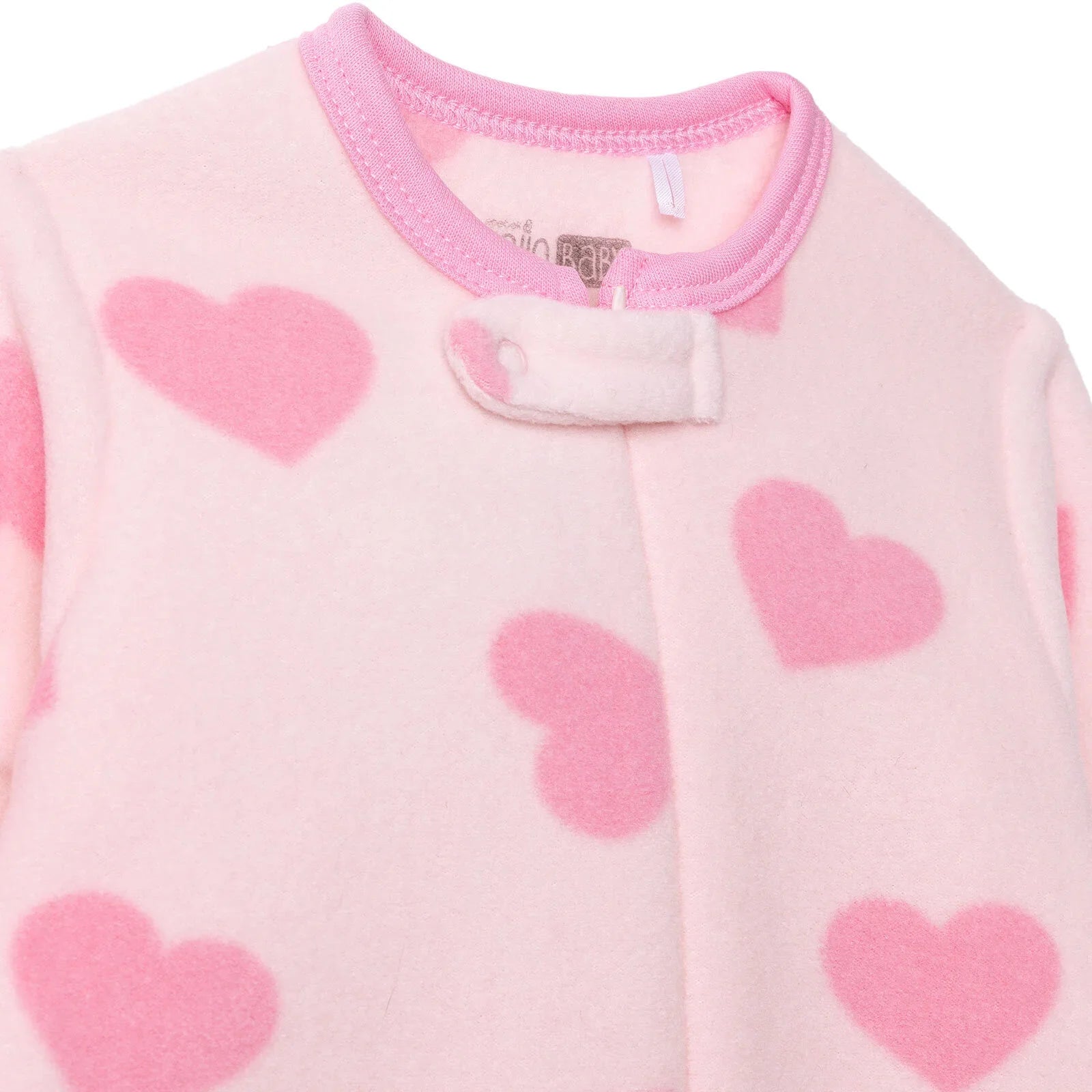 Baby Girl Fleece Footed Sleepsuit Animal Print Zip Fastening Hooded - Pink Printed