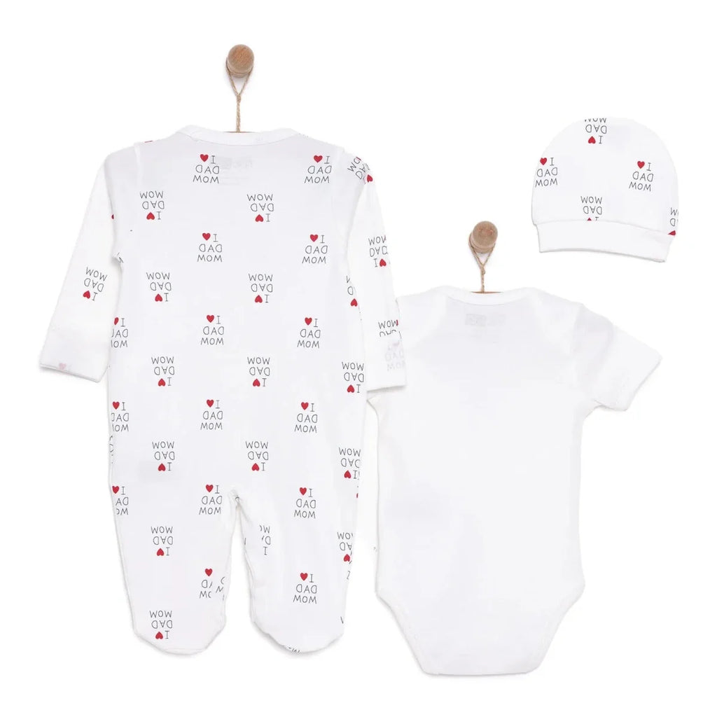 HelloBaby Newborn Baby Mom&Dad Jumpsuit - Ecru