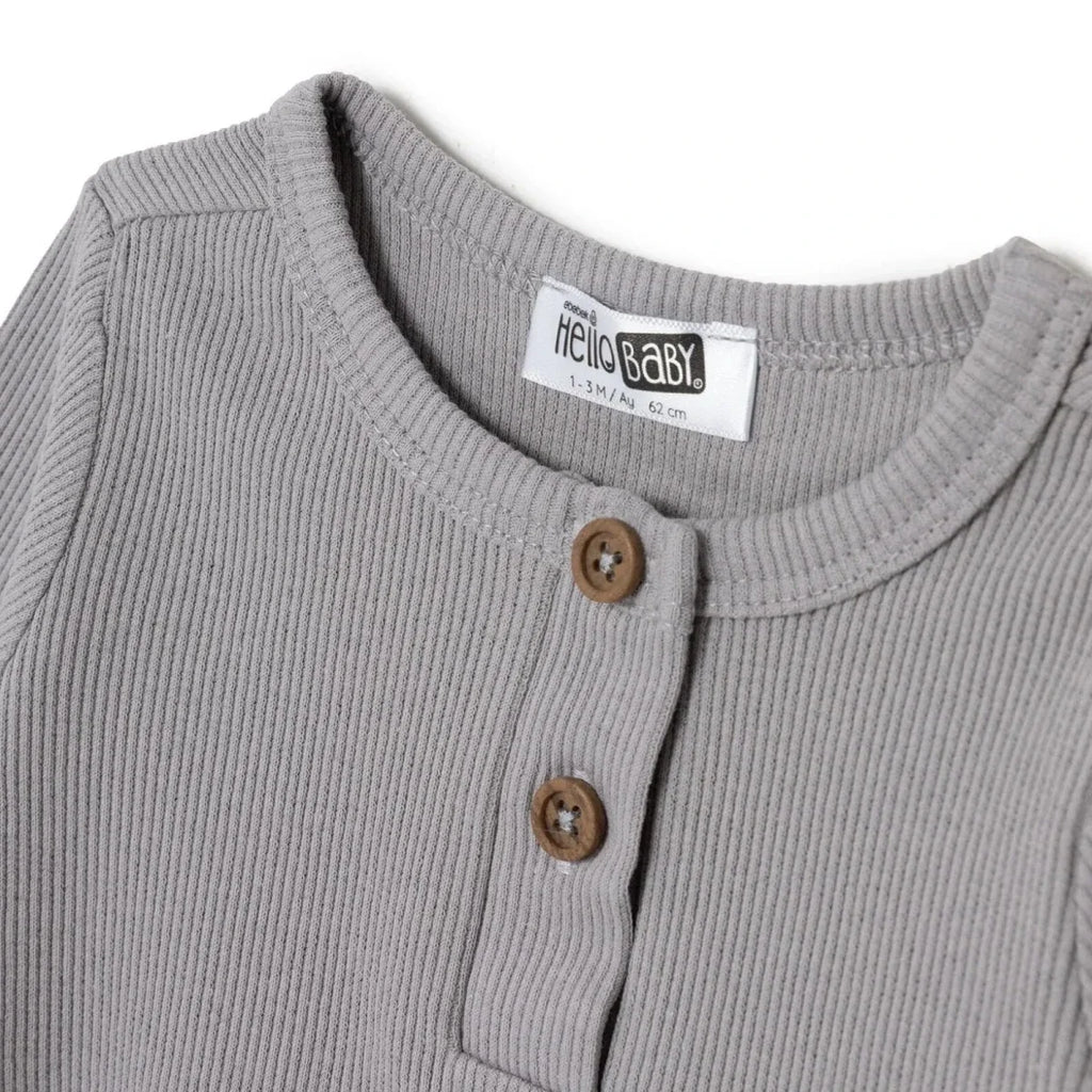 HelloBaby Boys Sweatshirt-Bottom with Buttons - Grey